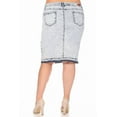 thumbnail image 4 of Be-Girl Women Plus Size Moto Style with Ribbed Panels Knee-Length Denim Skirt-SG-78500, 4 of 5