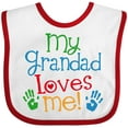 thumbnail image 3 of Inktastic My Grandad Loves Me Boys or Girls Baby Bib, 3 of 4