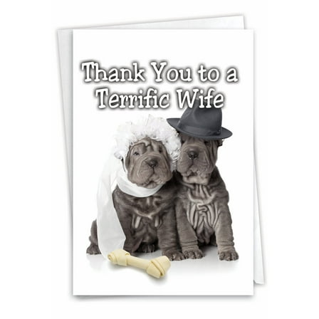 9109 Hilarious Thank You Greeting Card ' To A Terrific Wife Paper ' with Envelope by NobleWorks