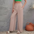 thumbnail image 2 of Women Pants Casual Pants Pink Work Pants Women Loose Pants for Women Summer Wide Leg Trousers Womens Fall Pants, 2 of 4