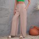 thumbnail image 2 of Pantalones casuales de cintura alta para mujer - Cintura elástica, corte holgado - Tejido suave y elástico para viajar, estar en casa o salir, para todas las estaciones, 2 of 4