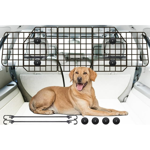Gtongoko Barreras para perros para SUV, vehículos, coches, camiones, malla de alambre ajustable y resistente, barreras para SUV para mascotas, ajuste universal, accesorios para coche, viajes de seguri