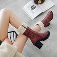 thumbnail image 1 of Botas de nieve Otoño e invierno Punta redonda Moda Botas cortas peludas cálidas Botas de gran tamaño Botas de mujer Wmkox8yii ghj1976, 1 of 5
