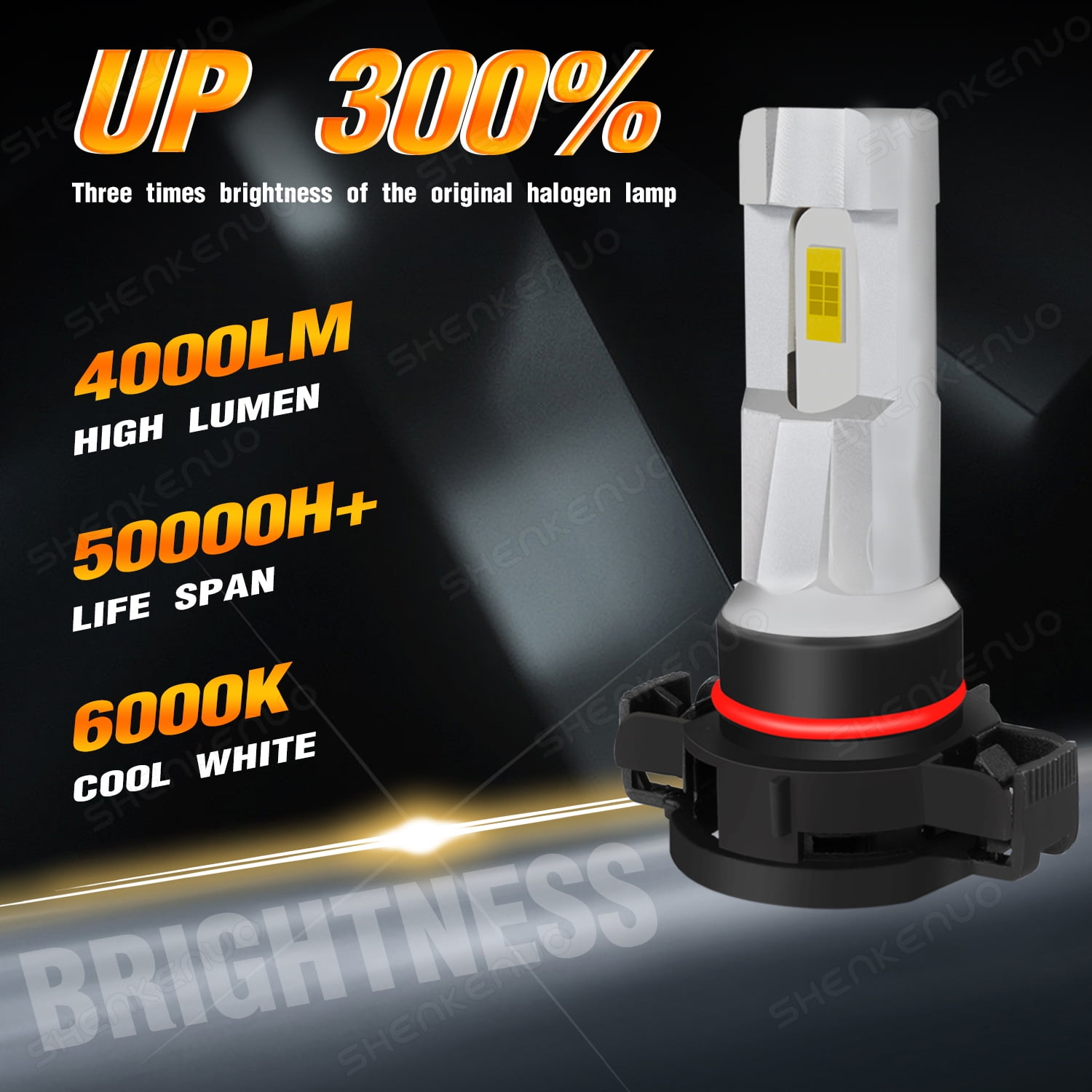 Fits 2014-2015 Jeep Cherokee LED Headlight Bulbs 9012 High Low Beam 2504 Fog Light Kit 4pcs