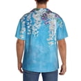 thumbnail image 3 of Naloa Hanging Orchids Floral Blue Men's Loose Fit Cuban Collar Short-Sleeve Shirt, Hawaiian Shirts, Mens Shirts Casual for Everyday Wear Outings-Large, 3 of 5