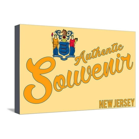 Visited New Jersey - Authentic Souvenir Stretched Canvas Print Wall Art By Lantern (Best Towns To Visit In New Jersey)