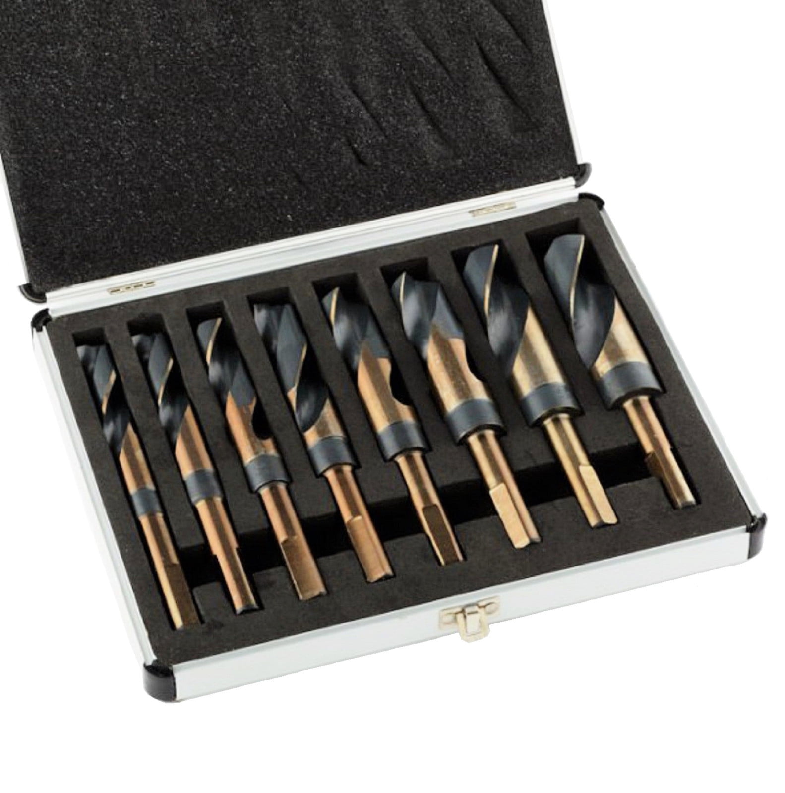 9PC HSS INDUSTRIAL STEEL METAL SILVER AND DEMING TOOL DRILL BIT SET