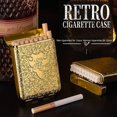 thumbnail image 2 of 2 pitilleras de aleación abierta, caja de cigarrillos de metal retro, estuche ultrafino tallado creativo de 3 lados para hombres y mujeres, 2 of 5
