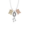 thumbnail image 2 of Delight Jewelry Silvertone Double Music Note Multi-Colored Crystal Mom Charm Necklace, 2 of 5