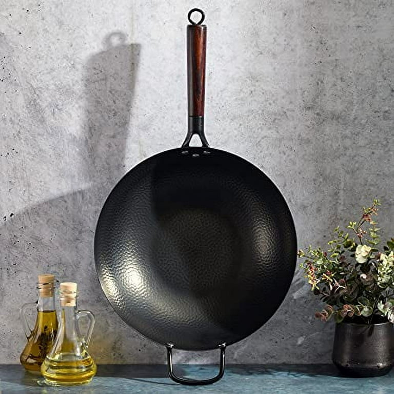 Cast Iron Shallow Concave Wok, Black - by Utopia Kitchen – Kitchen