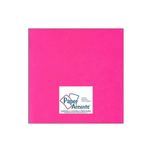 Cdstk Smooth 12x12 65lb Fuchsia (25 sheets)