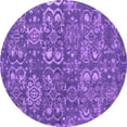 thumbnail image 1 of Ahgly Company Indoor Round Abstract Purple Contemporary Area Rugs, 6' Round, 1 of 4
