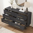 thumbnail image 6 of Swedhaus Modern Dresser for Bedroom with 6-Drawer,Long Chest of Drawers with Deep Drawer for Closet Bedroom Living Room,Black, 6 of 7