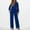Dark Blue, variant on Riforla Women Casual Jumpsuits Loose Fit Belted Dressy Long Sleeve Crewneck Autumn Jumpsuit Long Wide Legs Formal Rompers Women's Jumpsuit Red XL