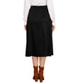 thumbnail image 3 of INSPIRE CHIC Suede Midi Skirts for Women's Work Casual Fall Winter A Line Skirt Trendy XS Black, 3 of 6