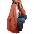 thumbnail image 4 of Long Sleeve Women's Open Front Batwing Fuzzy Knit Sweaters Chunky Cardigan, 4 of 7
