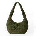 thumbnail image 2 of Bolso de mano con relleno de plumas para mujer, de color liso, sencillo e informal, para la escuela, para ir de compras, 2 of 5