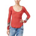 thumbnail image 1 of Free People - Camiseta tÃ©rmica con adornos para mujer, color rojo, pequeÃ±a Free People Camiseta adornada, 1 of 2