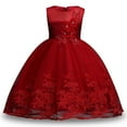 thumbnail image 4 of 2021 Robe Fille Élégante Été Princesse Robes Enfants pour Filles Robe de Mariage Fleur Tout-Petit Performance Anniversaire Fête Robes, 4 of 7