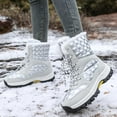 thumbnail image 4 of Tao Tao Womens Winter Snow Boots Waterproof Shoes Walking Comfortable Hiking Tennis Booties Furry Mid Calf Warm Lightweight Silver 40, 4 of 6