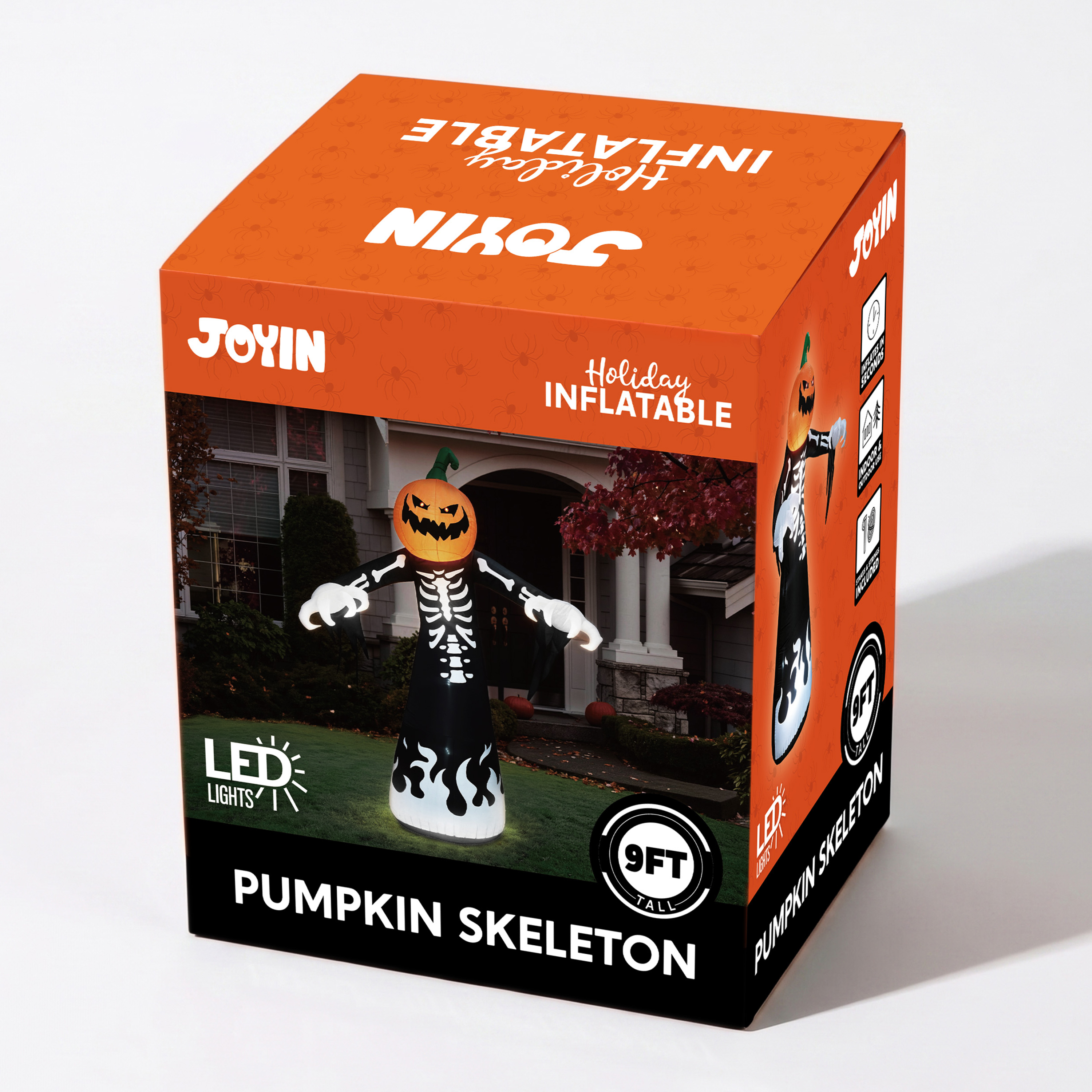 Joyfy 9 Ft Halloween Pumpkin Skeleton Inflatable Decoration photo 7