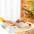 thumbnail image 1 of Plato de frutas de plástico multifuncional | Bandeja de frutos secos con diseño de pétalos | Organizador de mesa de centro para el hogar - beige o blanco | Centro de mesa duradero, ligero y, 1 of 7
