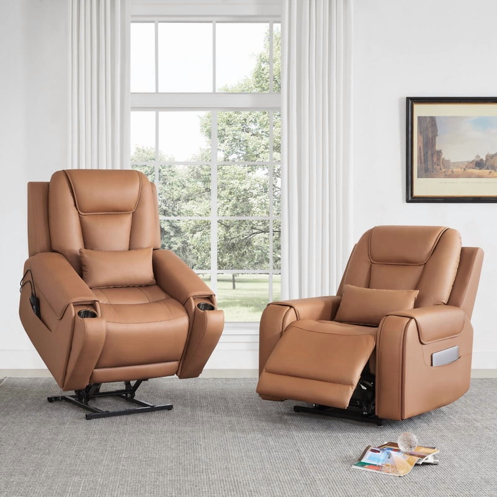 CHITA Lift Recliner with Heat and Massage for Elderly, Saddle