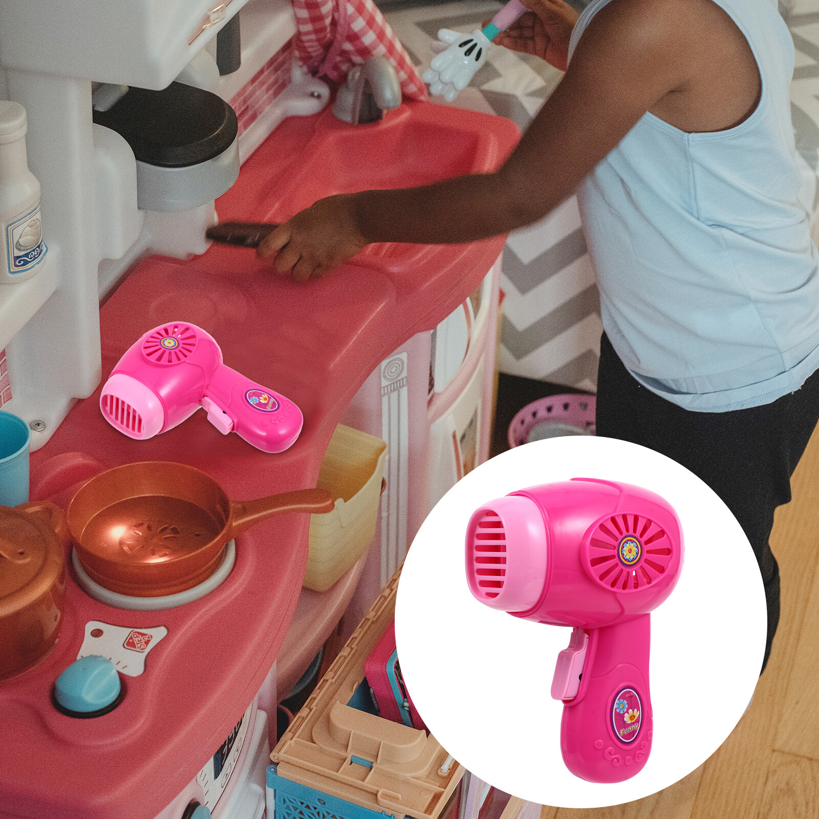 ENFANTS STYLISME SET Dyson Sèche-cheveux Lisseur Rôle Jouer Filles 3