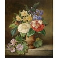 thumbnail image 2 of Franz Xaver Petter 20x23 Black Ornate Framed Double Matted Museum Art Print Titled: Flower Still Life with Daffodil (1852), 2 of 5
