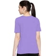 thumbnail image 3 of eloria Women's T-Shirt Round Neck Solid Color Plain Half Sleeve T-Shirt Color: Orchid Blue | Size: S, 3 of 7