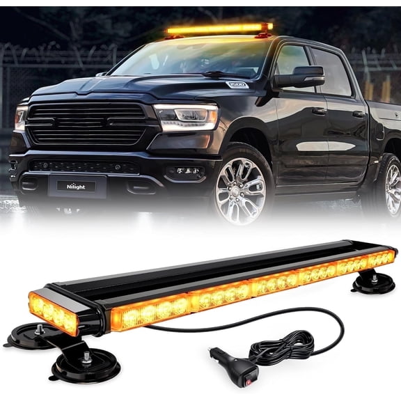 Nilight 29.5" Roof Top Strobe Lights 56LED Light LED Flashing Bar Magnetic Mount for 12V 24V Cars Trucks Tractors Snow Plows