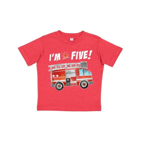 

Inktastic I m 5 Fire Truck 5th Birthday Gift Toddler Boy or Toddler Girl T-Shirt