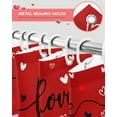 thumbnail image 4 of Valentines Day Red Shower Curtains for Bathroom Heart Floral Fabric Shower Curtain with Hooks, Love Flower Field Shower Curtain Set, Bathroom Curtains Decoration, Waterproof Polyester, 36"x72" Long, 4 of 6