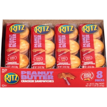 - (2 Pack) Ritz Peanut Butter Sandwich Cracker Snack Packs, 11.0 Oz