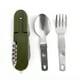 thumbnail image 5 of Juego de cubiertos portátil para acampar al aire libre, plegable, con cuchillo, tenedor y cuchara, juego de utensilios de viaje multifuncionales, tríos, vajilla plegable de acero inoxidable para acamp, 5 of 9