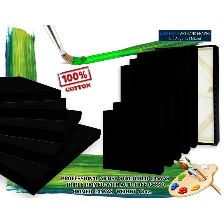 Pack of 4 Stretched Canvas for Painting Primed 30x40cm,12x16 inch,100%  Cotton Blank Canvas