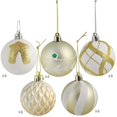thumbnail image 6 of Sunnydaze Indoor Christmas Holiday Tree Shatterproof Glitter Ball Ornaments with Hooks - 2" - White and Gold - 30pc, 6 of 7