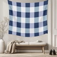 thumbnail image 5 of Navy Blue Plaid Tapestry for Bedroom Wall Hanging Tapestry, Spring Farmhouse Buffalo Checkered Ceiling Backdrop Tapestries Poster Blanket Wall Decor for Teens Room Living Room Dorm 55" x 73", 5 of 8