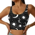 thumbnail image 2 of Picia Crescent and Stars Sports Bra for Women,Padded Strappy Sports Bras Medium Support Yoga Bra with Removable Cups,Running Yoga Bra-X-Large, 2 of 9