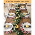 thumbnail image 4 of 13 Inch Round Placemats Set of 6, Red Flamingo Non Slip Heat Insulation PP Table Mats, Summer Tropical Plants Leaves Botanical Black Washable Place Mats for Kitchen Dining Party Table Decor, 4 of 7