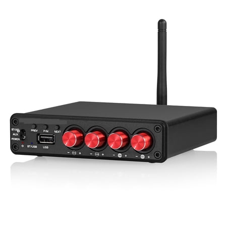 HiFi Stereo Bluetooth 5.0 Digital Power Amplifier USB Music Player 2/4 Channel Home 50W*4