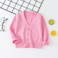 thumbnail image 2 of UAYOTSE Girls Warm Sweater for Girls Kids, Knitted Sweater with Round-Neck, Long Sleeve Solid Color, Girls Cardigans(2-3 Years,I92-Pink), 2 of 6