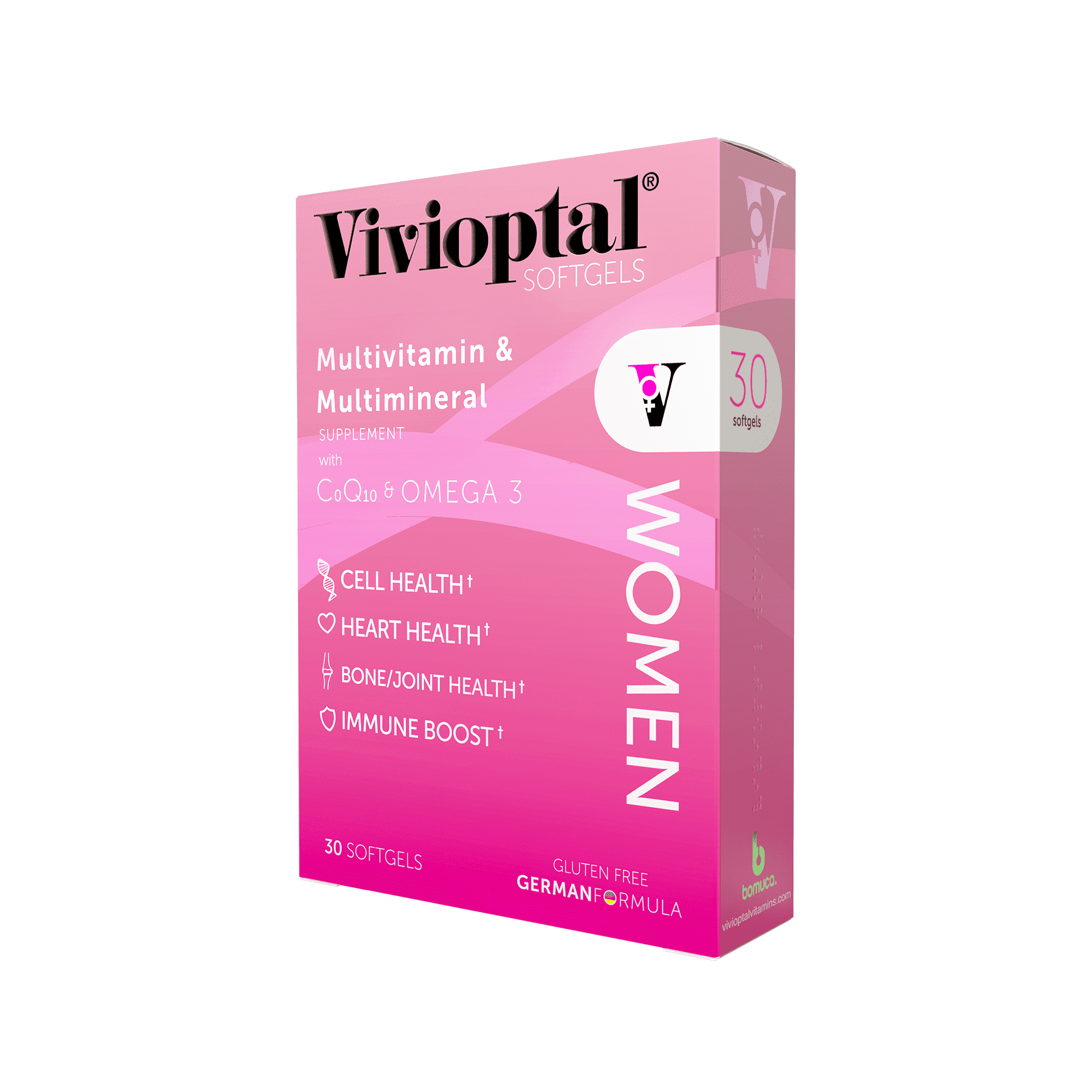 Vivioptal Women, 30 Softgels, CoQ10 & Omega-3, Multivitamin & Multimineral, Gluten Free, German Formula