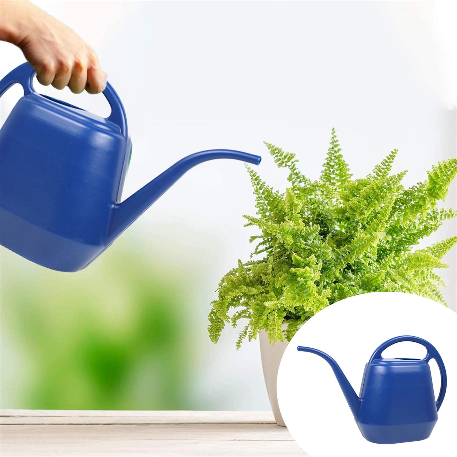 Watering Can,Minimalist Style Water Pitcher for Plants,Modern Small Watering Cans with Removable Nozzle,Long Spout Watering Can for Indoor Outdoor Bonsai Plants Garden Flowers Succulents(2L,Dark Blue)