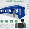thumbnail image 7 of SANOPY 10x30 FT Pop Up Canopy with 8 Sidewalls, Party Tent for Wedding with 3 Adjustable Height, Outdoor Commercial Canopy Waterproof UPF50+ with Air Vent, Wheeled Bag, Sandbags, Stakes, Ropes, 7 of 7