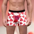thumbnail image 2 of Yuncity Mens Valentines Day Boxer Briefs Underwear Printed Red Heart Rose Shorts Mid Waist Comfy Underpants Pink L, 2 of 4