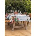 thumbnail image 2 of Outdoor Tablecloth with Umbrella Hole and Zipper, Blue Wooden Snowman Christmas Rectangle Table Cloth 54x80 Inch Waterproof Tablecloth, Xmas Poinsettia Winter Gifts Picnic Table Cover for Patio, 2 of 7