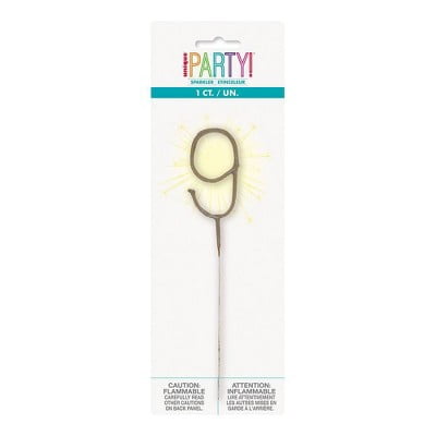 Number 9 Sparkler Flame Candle
