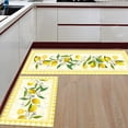 thumbnail image 2 of Kitchen Rugs, Lemon Yellow Buffalo Check Summer Watercolor Fruit Plaid Farmhouse Decor Non Slip Runner Rug Mat for Floor, Kitchen, Bedside, Sink, Office, Laundry, Set of 2, 2 of 6