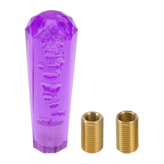 Unique Bargains Car Gear Shift Knob 15cm Front Shift Lever Knob Universal for Automatic and Manual Vehicle Acrylic Purple with 2 Adapter 1 Set